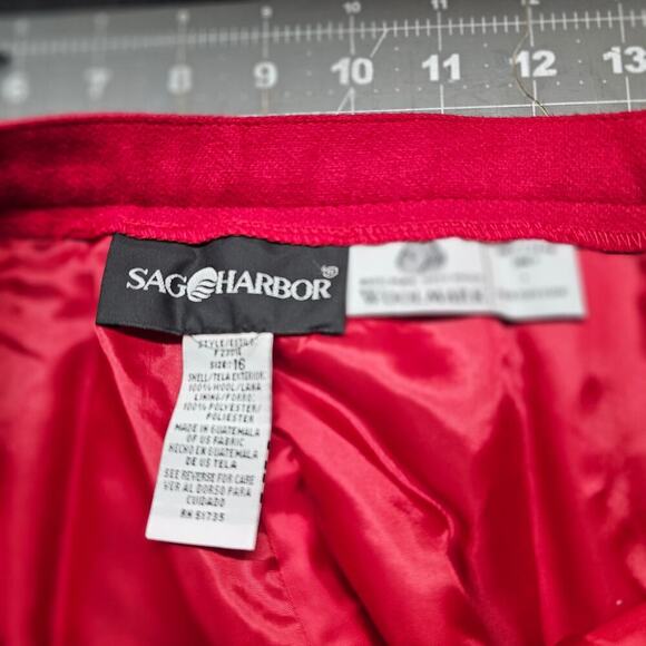 Sag Harbor Vintage Wool Pants Womens Size 16 Red High Rise 90s Retro Mod Slacks - Picture 10 of 10